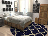 Lattice Gardens Collection Area Rug -  Floratown Round Navy Blue  lifestyle 28