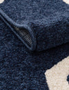 Lattice Gardens Collection Area Rug -  Floratown Round Navy Blue  lifestyle 36