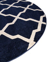 Lattice Gardens Collection Area Rug -  Floratown Round Navy Blue  lifestyle 38