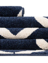 Lattice Gardens Collection Area Rug -  Floratown Round Navy Blue  lifestyle 50