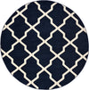 Lattice Gardens Collection Area Rug -  Floratown Round Navy Blue  lifestyle 36