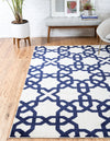 Lattice Gardens Collection Area Rug -  Greenhedge Rectangle Navy Blue  lifestyle 19