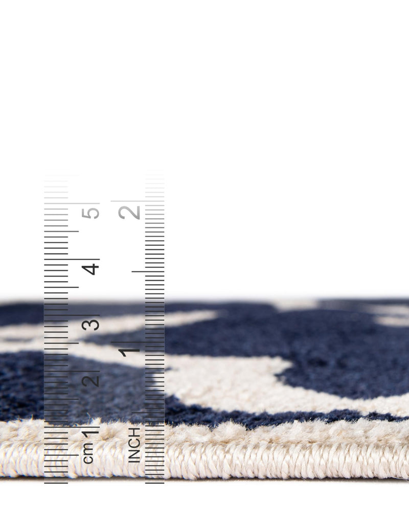 Lattice Gardens Collection Area Rug -  Espaliera Rectangle Navy Blue  lifestyle 43