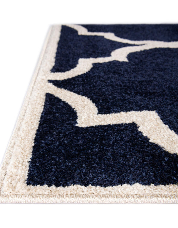 Lattice Gardens Collection Area Rug -  Espaliera Rectangle Navy Blue  lifestyle 47