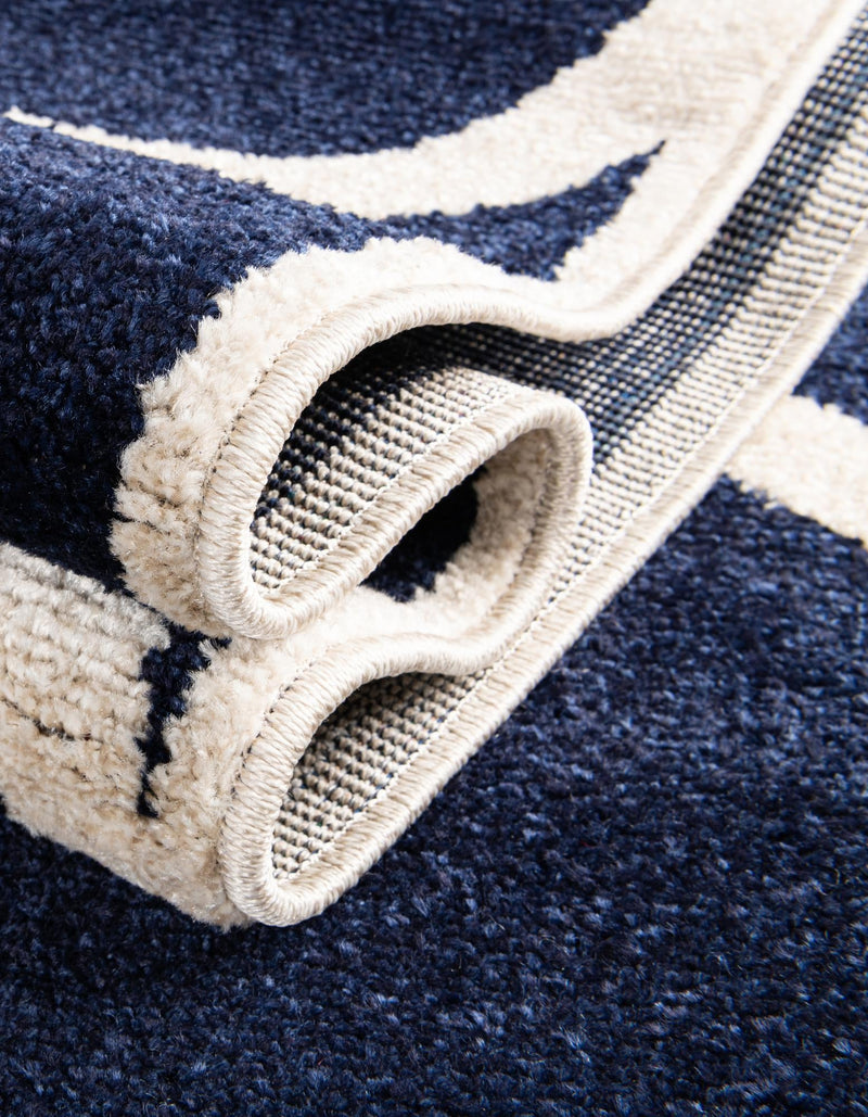 Lattice Gardens Collection Area Rug -  Espaliera Rectangle Navy Blue  lifestyle 59