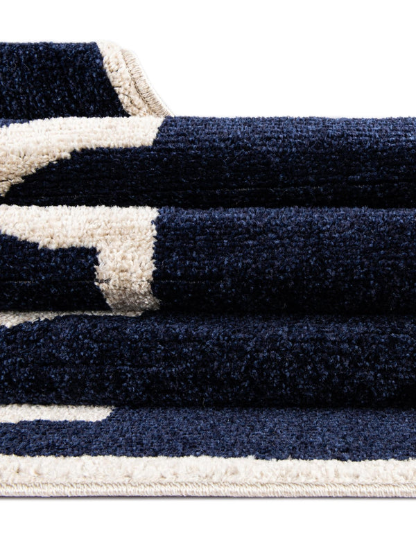 Lattice Gardens Collection Area Rug -  Espaliera Rectangle Navy Blue  lifestyle 61