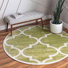 Lattice Gardens Collection Area Rug -  Espaliera Round Green  lifestyle 74