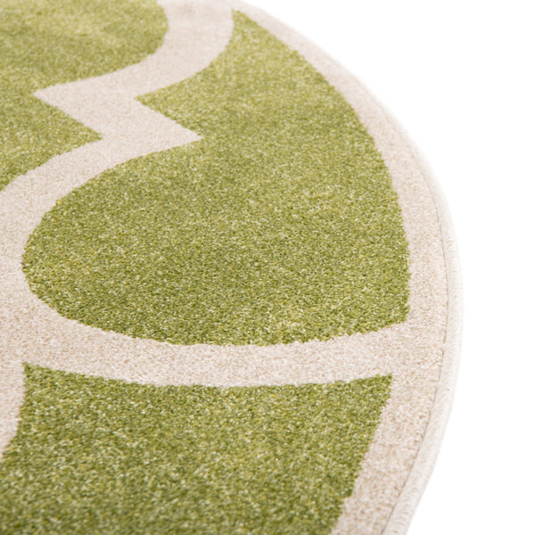 Lattice Gardens Collection Area Rug -  Espaliera Round Green  lifestyle 103