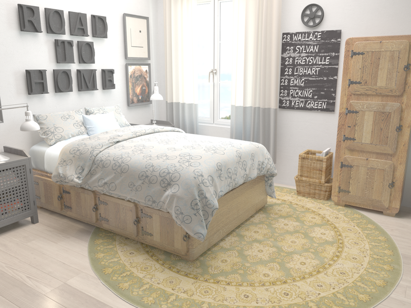 Chelsea Elegance Collection Area Rug -  Hyde Round Light Green  lifestyle 58