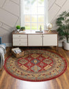 Persian Elegance Collection Area Rug -  Tabriz Round Red  lifestyle 13