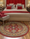 Persian Elegance Collection Area Rug -  Tabriz Round Red  lifestyle 20
