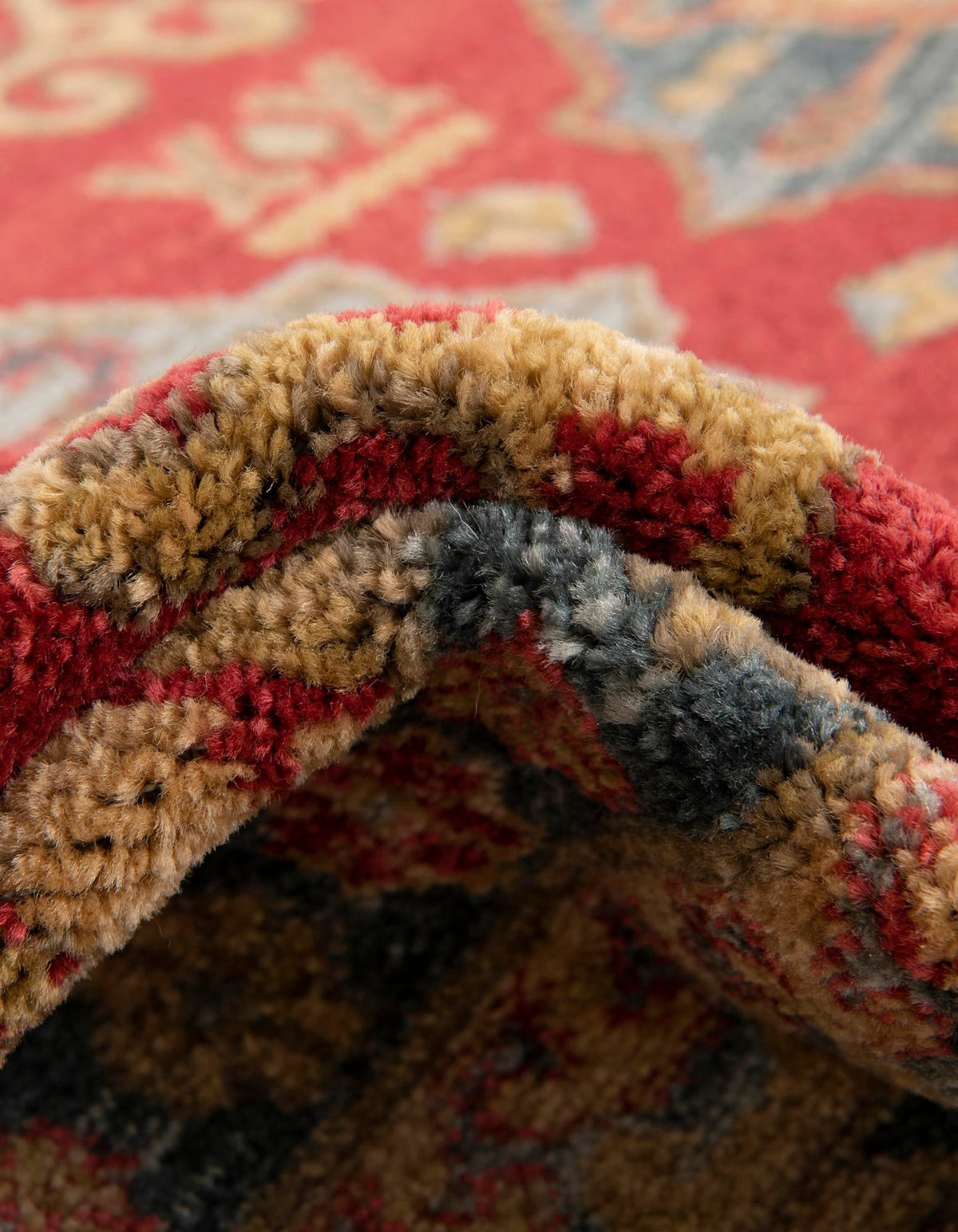Persian Elegance Collection Area Rug -  Tabriz Round Red  lifestyle 24