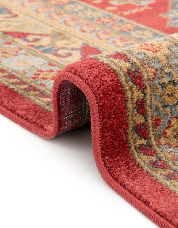 Persian Elegance Collection Area Rug -  Kashan Round Red  lifestyle 35