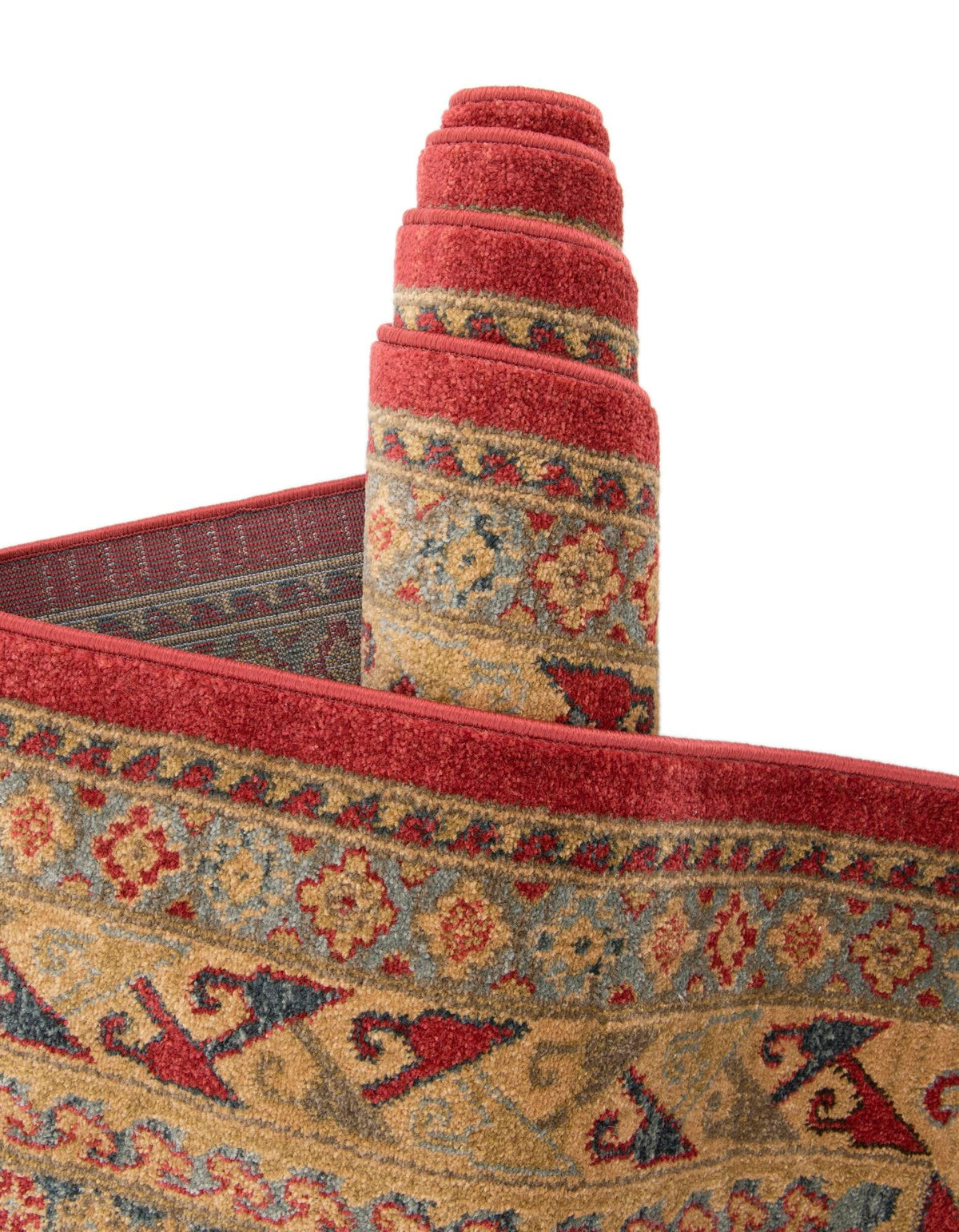 Persian Elegance Collection Area Rug -  Tabriz Round Red  lifestyle 27