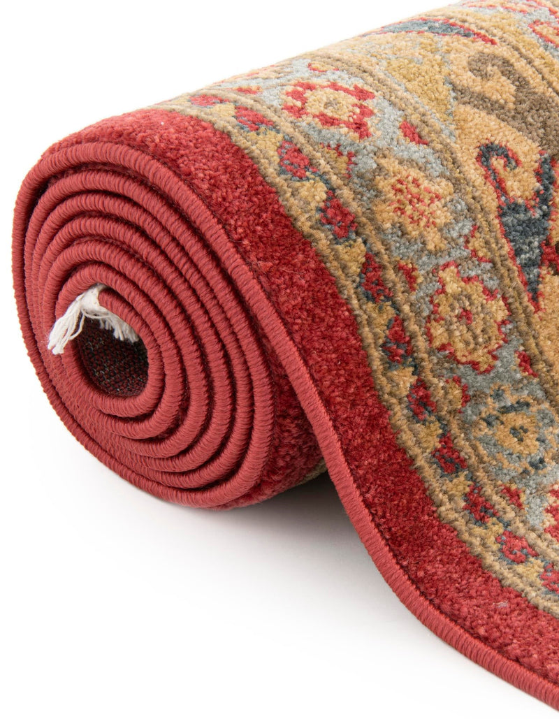 Persian Elegance Collection Area Rug -  Tabriz Round Red  lifestyle 28