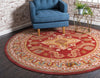 Persian Elegance Collection Area Rug -  Mashhad Round Red  lifestyle 17