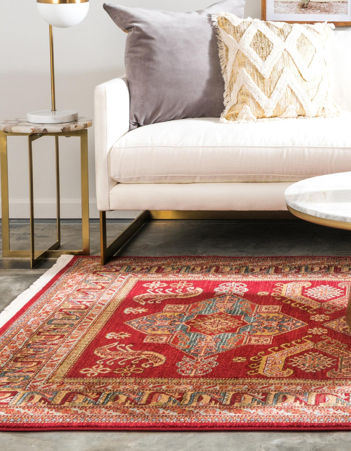 Persian Elegance Collection Area Rug -  Ardabil Rectangle Red  lifestyle 5