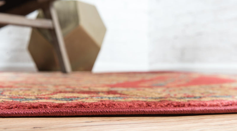 Persian Elegance Collection Area Rug -  Hamedan Round Red  lifestyle 13