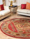 Persian Elegance Collection Area Rug -  Zanjan Round Red  lifestyle 22