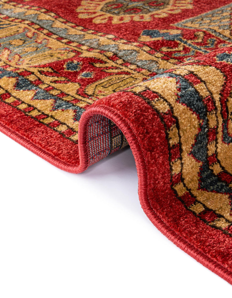 Persian Elegance Collection Area Rug -  Hamedan Round Red  lifestyle 32