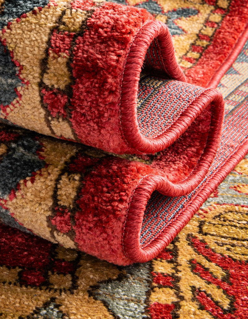 Persian Elegance Collection Area Rug -  Hamedan Round Red  lifestyle 46
