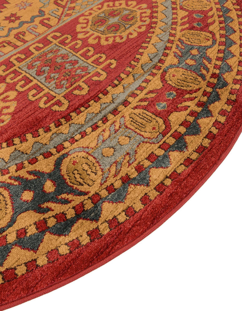 Persian Elegance Collection Area Rug -  Zanjan Round Red  lifestyle 41