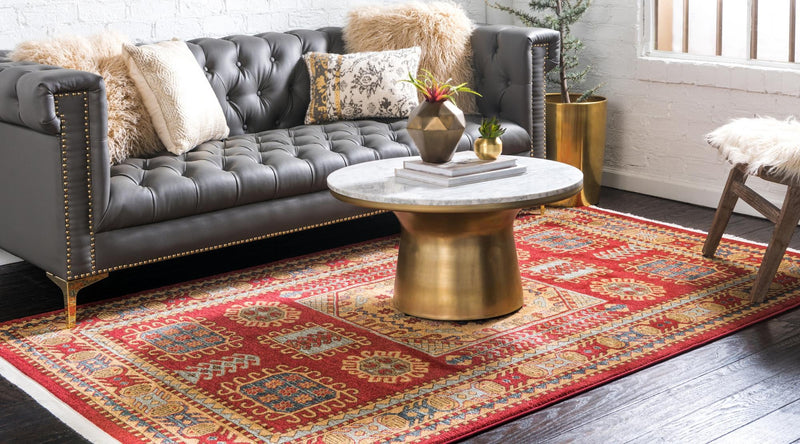 Persian Elegance Collection Area Rug -  Hamedan Rectangular Red  lifestyle 15