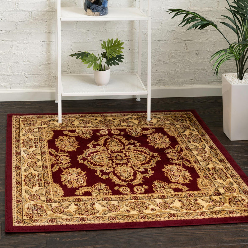 Jaipur Elegance Collection Area Rug -  Jantar Square Red  lifestyle 20