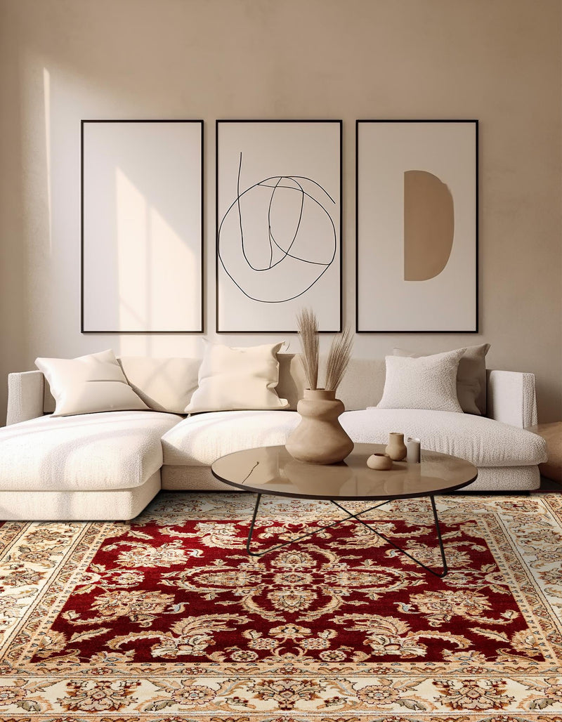 Jaipur Elegance Collection Area Rug -  Jantar Square Red  lifestyle 27