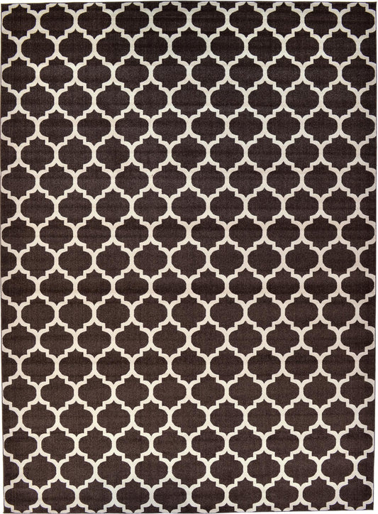 Lattice Gardens Collection Area Rug -  Bloomfield (Chocolate Brown) Rectangle Chocolate Brown  lifestyle 2