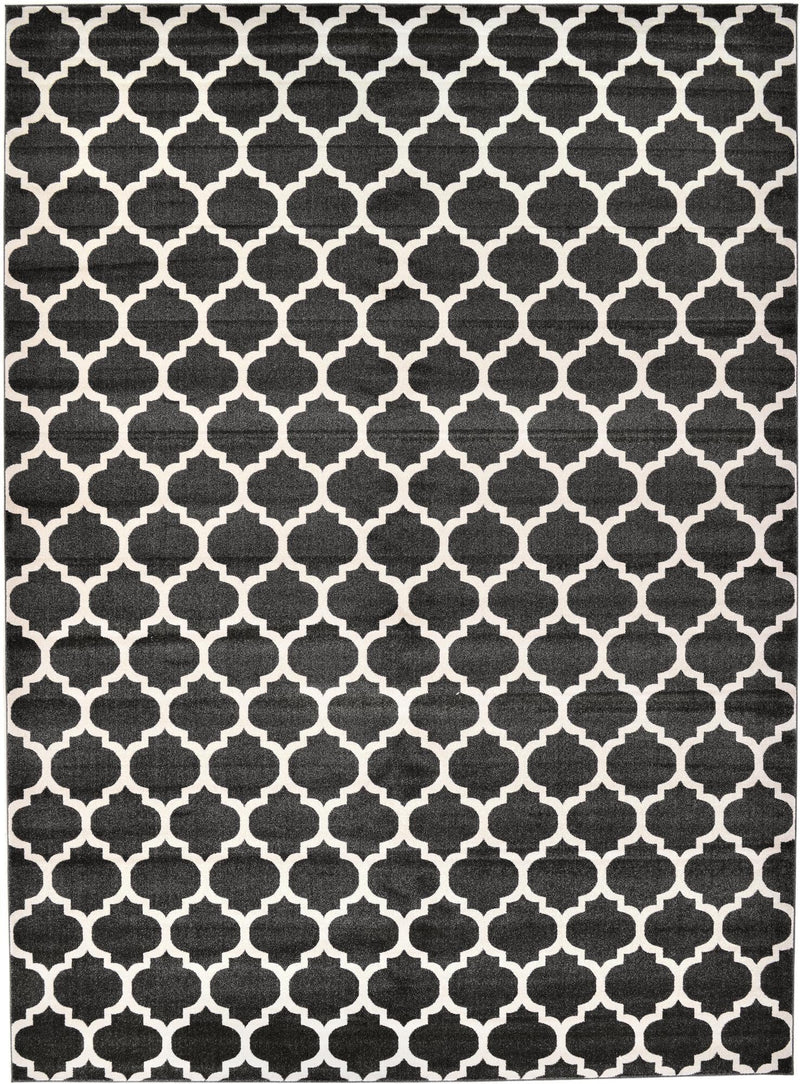 Lattice Gardens Collection Area Rug -  Bloomfield (Black) Rectangle Black  lifestyle 2