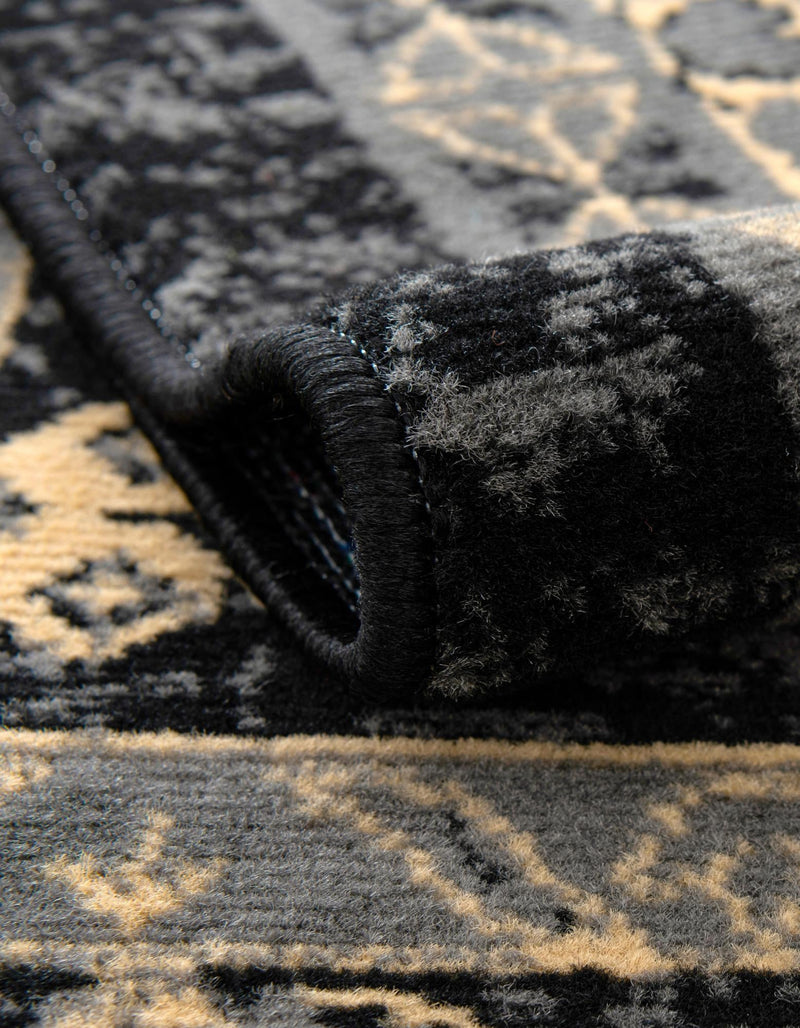 Tabriz Tapestries Collection Area Rug - Azerbaijan (Black) Rectangle Black  lifestyle 15