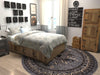 Tabriz Tapestries Collection Area Rug - Azerbaijan (Gray) Round Gray  lifestyle 25