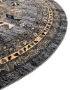Tabriz Tapestries Collection Area Rug - Azerbaijan (Gray) Round Gray  lifestyle 57