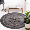 Tabriz Tapestries Collection Area Rug - Azerbaijan (Gray) Round Gray  lifestyle 67