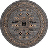 Tabriz Tapestries Collection Area Rug - Azerbaijan (Gray) Round Gray  lifestyle 19