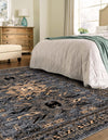 Tabriz Tapestries Collection Area Rug - Azerbaijan (Gray) Rectangle Gray  lifestyle 5