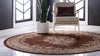 Tabriz Tapestry Collection Area Rug - Azerbaijan (Brown) Round Brown  lifestyle 22