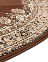 Tabriz Tapestry Collection Area Rug - Azerbaijan (Brown) Round Brown  lifestyle 37
