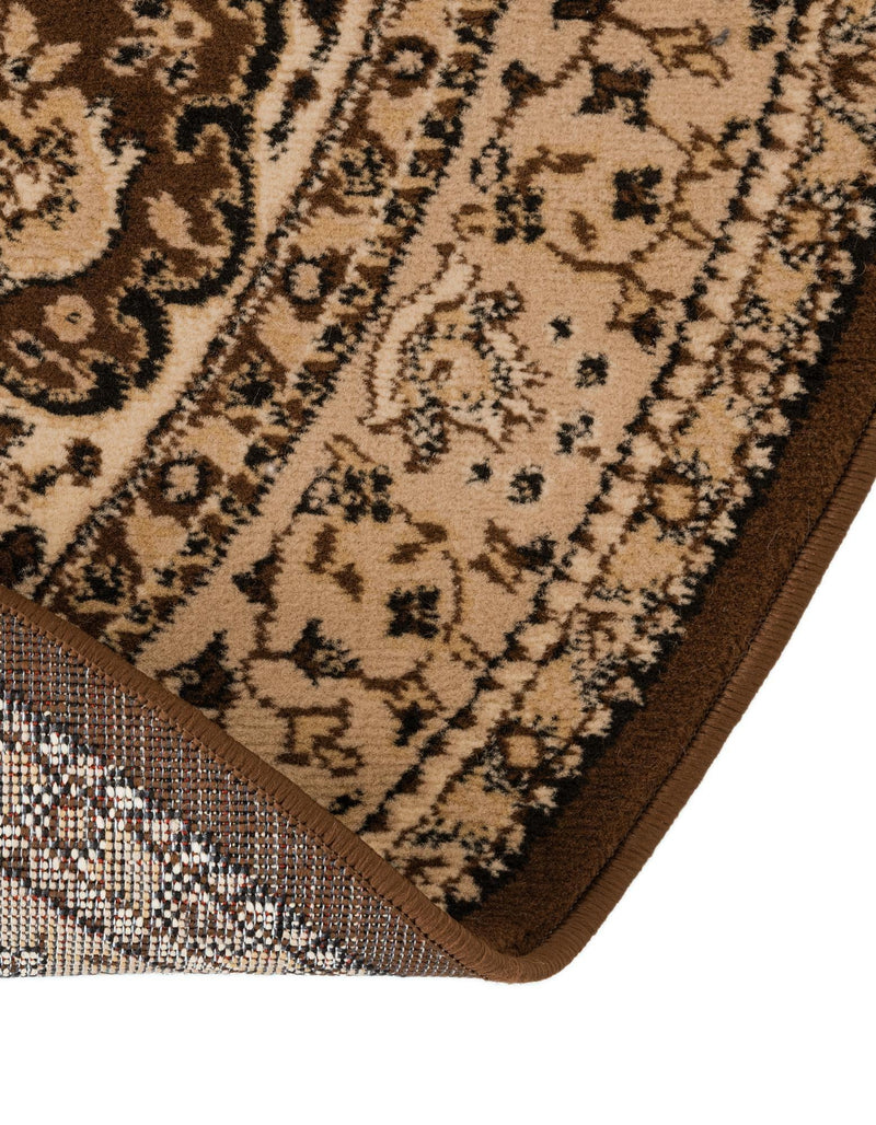Tabriz Tapestry Collection Area Rug - Azerbaijan (Brown) Round Brown  lifestyle 35