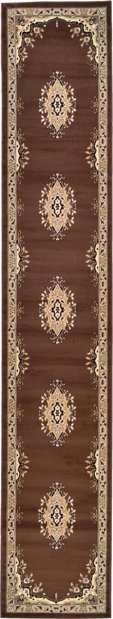 Tabriz Tapestry Collection Area Rug - Azerbaijan (Brown) Runner Brown  lifestyle 16