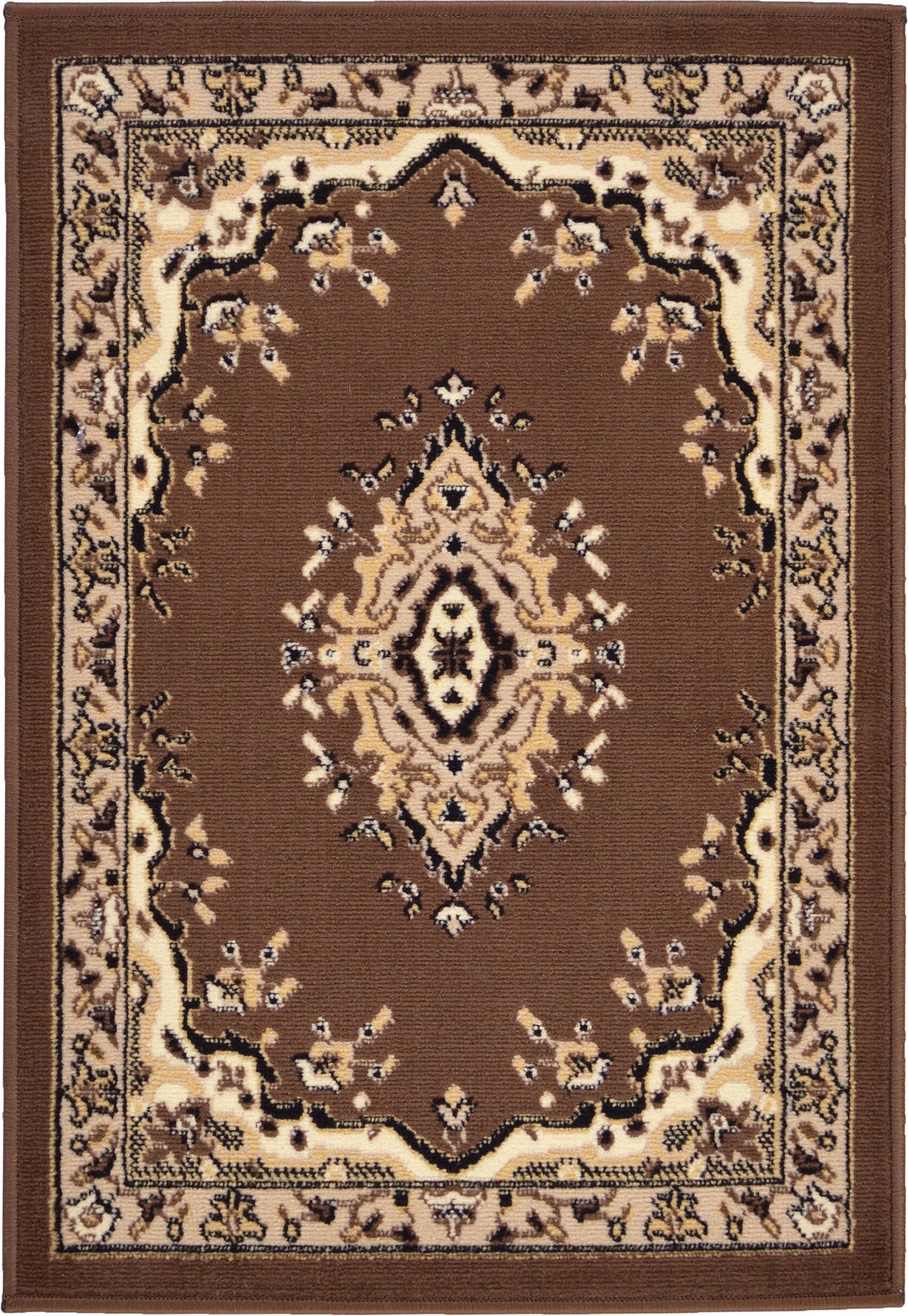 Tabriz Tapestry Collection Area Rug - Azerbaijan (Brown) Rectangle Brown Main