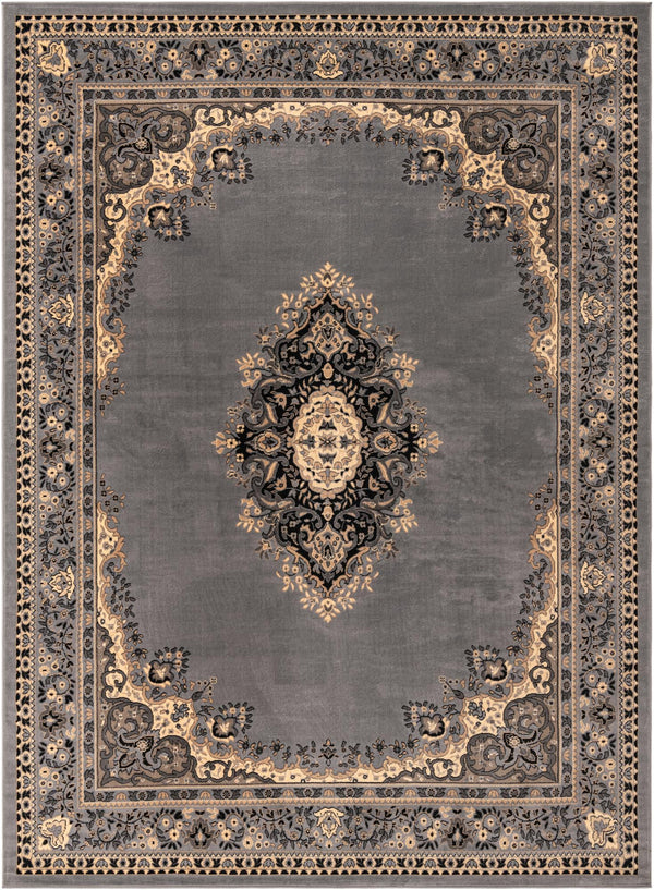 Tabriz Tapestry Collection Area Rug - Azerbaijan (Gray) Rectangle Gray Main