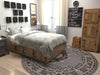 Tabriz Tapestry Collection Area Rug - Azerbaijan (Gray) Round Gray  lifestyle 23