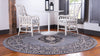 Tabriz Tapestry Collection Area Rug - Azerbaijan (Gray) Round Gray  lifestyle 25