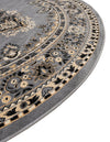 Tabriz Tapestry Collection Area Rug - Azerbaijan (Gray) Round Gray  lifestyle 30