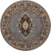 Tabriz Tapestry Collection Area Rug - Azerbaijan (Gray) Round Gray  lifestyle 17