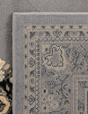 Tabriz Tapestry Collection Area Rug - Azerbaijan (Gray) Rectangle Gray  lifestyle 18