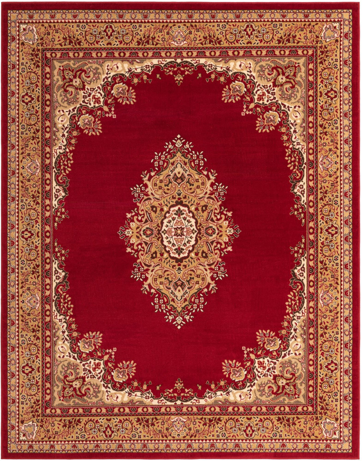Tabriz Tapestry Collection Area Rug - Azerbaijan (Burgundy) Rectangle Burgundy Main