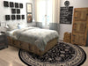 Isfahan Elegance Collection Area Rug - Naghsh-e Jahan (Black) Round Black  lifestyle 22